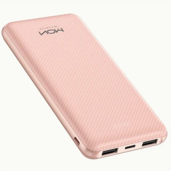 Pink 10000mAh Ultra-Slim Power Bank - Picture 2 of 7